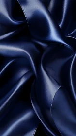 Specular topography of folded midnight satin fabric surface.