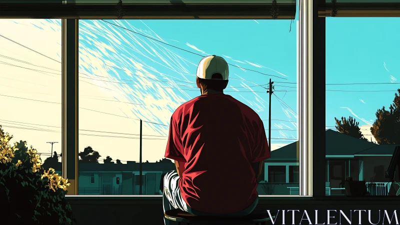 Quiet afternoon reflections by a sunlit neighborhood window.