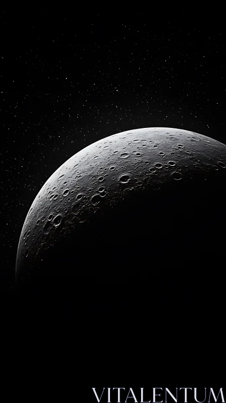 Lunar terminator close-up with cratered regolith topography.