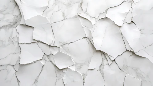 Layered white plaster shards form a fractured abstract surface.