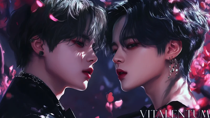 High-Gloss Portrait Study: Bilateral Profile Composition with Volumetric Bokeh Lighting.