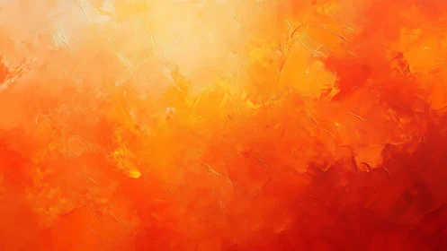 Fiery Orange and Yellow Abstract Oil Painting Background.
