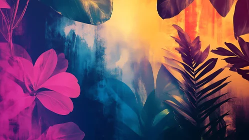 Neon Bloom: Where Magenta Petals Ignite the Twilight Gorge.