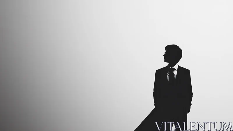 Quiet confidence in a minimalist black and white silhouette.