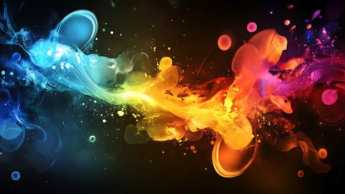 Colorful ribbons of liquid light dance across deep space