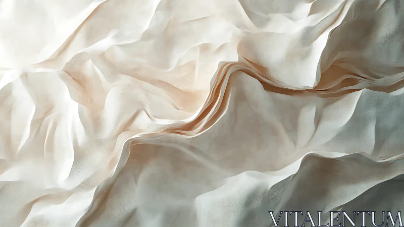 Sheer ivory textiles forming sculptural abstract folds.