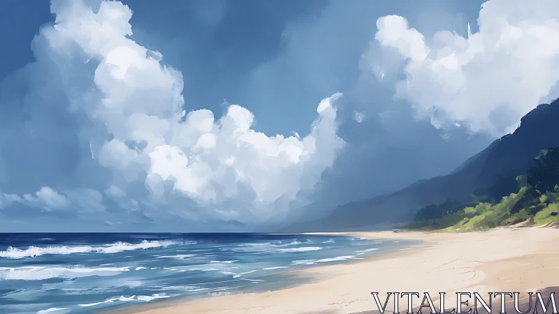 Expansive coastal sky study rendered in luminous digital brushwork