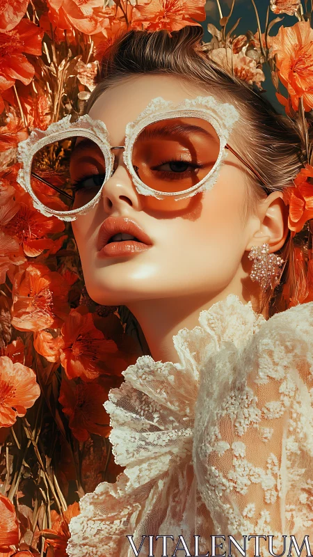 Sunny floral glamour frames a confident modern muse