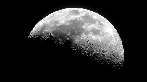 Lunar terminator study with high-contrast crater topography.