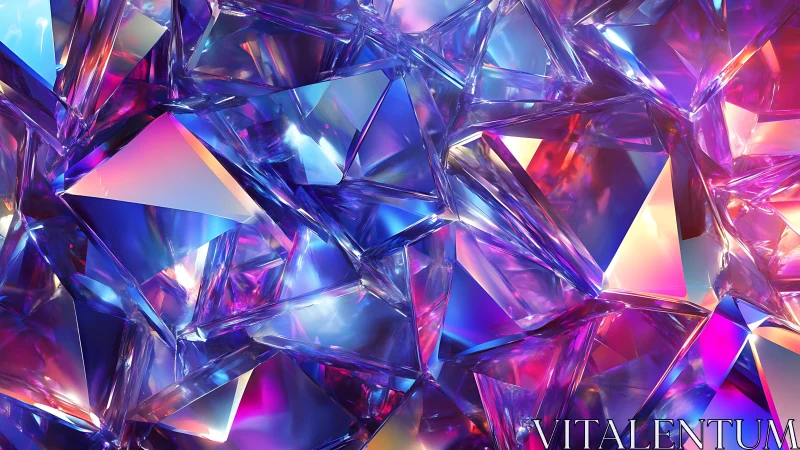 Prismatic crystal storm in neon twilight refracting electric light.