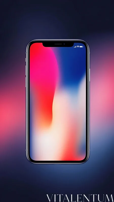 Modern Smartphone with Vibrant Color Gradient.