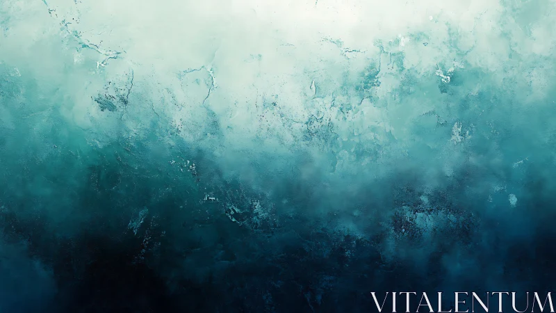 Gradient teal abstraction shows textured atmospheric depth