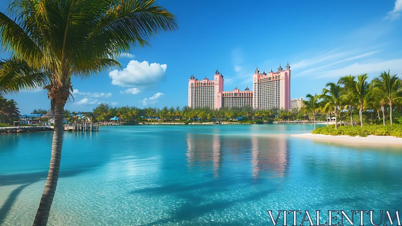 Beachfront Resort and Lagoon Landscape.