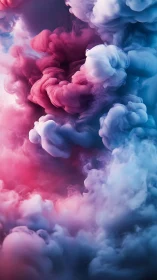 Colorful ink clouds swirl in dreamy abstract atmosphere.
