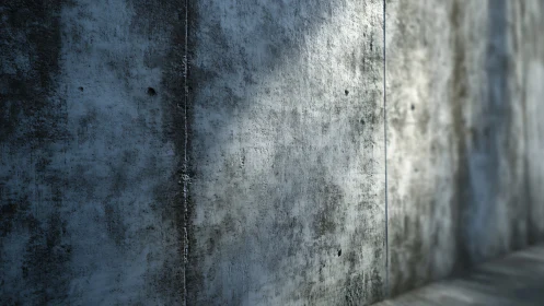 Weathered Concrete Corridor with Patinated Surface Planes