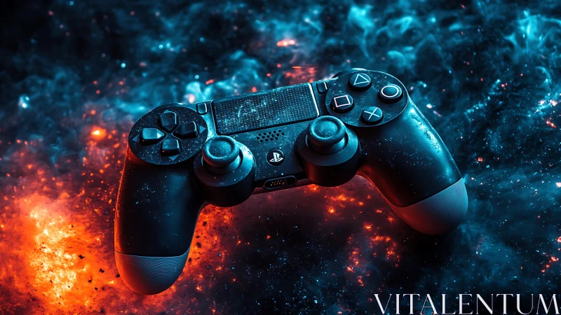 PlayStation DualShock Controller Against Quantum Energy Field Backdrop.