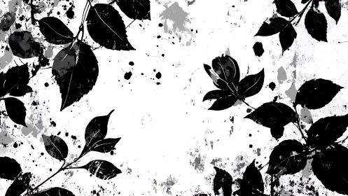 Ink-splashed floral silhouettes dancing in soft monochrome.