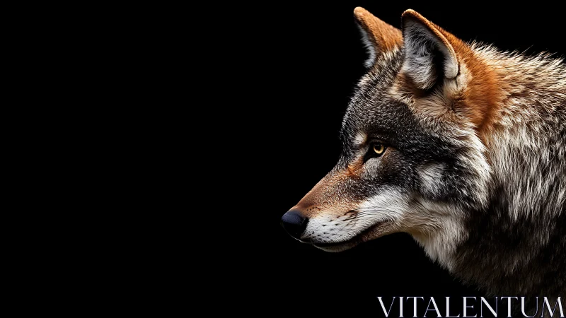 Quiet Watch of the Lone Wolf Against Midnight Silence.