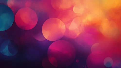 Vibrant Bokeh Abstract with Colorful Circles and Soft Glow.