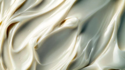 Close-up macro view of smooth white cream surface folds.