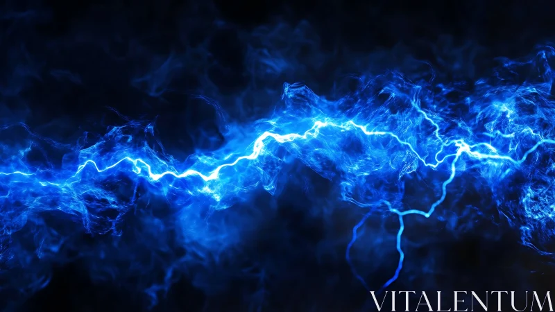 Energetic blue plasma arc with turbulent volumetric light simulation