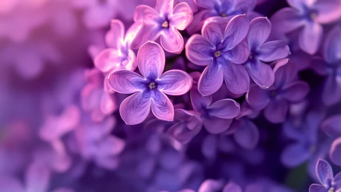 Purple Lilacs in Full Bloom.