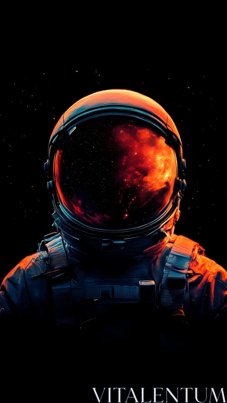 Cosmic explorer with a blazing galaxy in their visor.