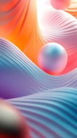 Iridescent spheres drift over ribbed gradients in soft focus