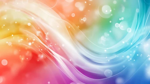 Soft rainbow currents drifting through glowing light.