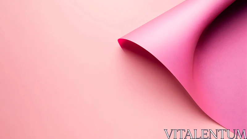 Curved pink sheet with fine surface texture on soft gradient background
