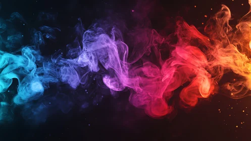 Chromatic smoke plumes form a fluid tricolor spectral bridge