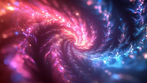 Neon fractal vortex glows with swirling cosmic energy.