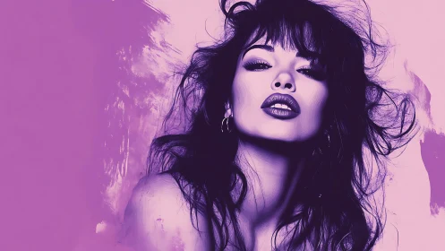 Bold violet portrait captures fierce feminine confidence