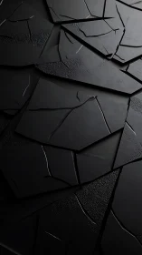 Shattered black panels form a moody abstract textured surface