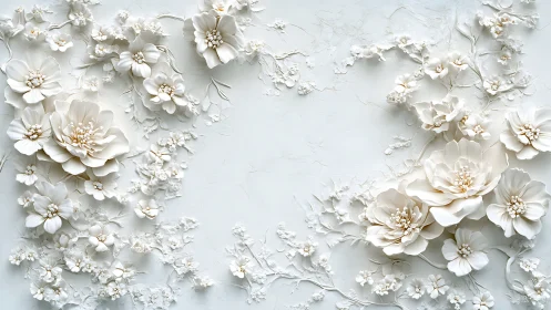 Elegant white blooms create a serene textured garden sanctuary.