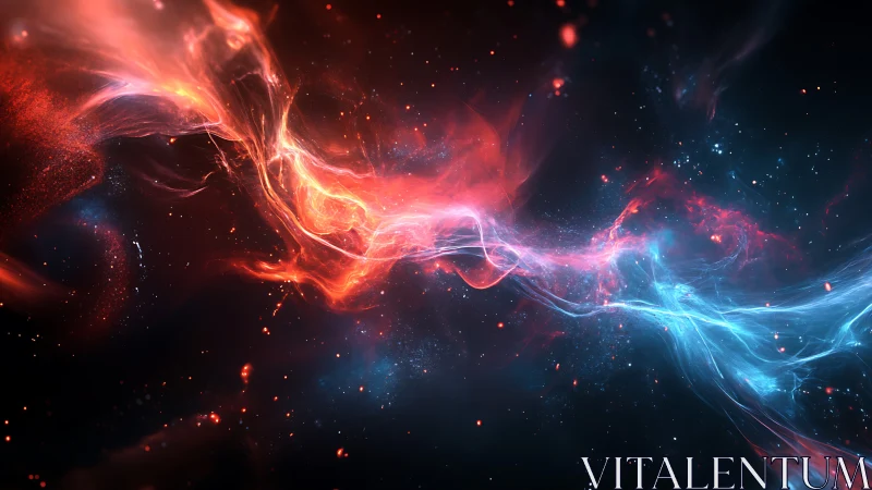 Cosmic fire and ice streams collide in a luminous starlit rift