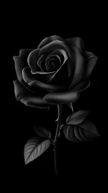 Midnight velvet rose rising from the hush of darkness.