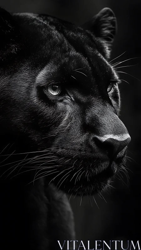 Black Panther Portrait in High Contrast Monochrome