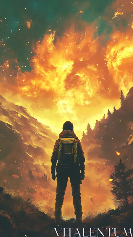 Ember-Crowned Wanderer Faces the Inferno's Wrath.