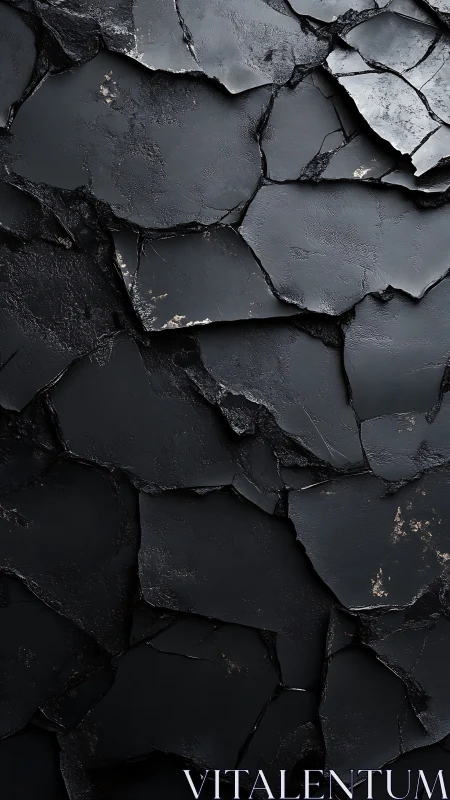 Layered black shale texture forms fractured abstract surface