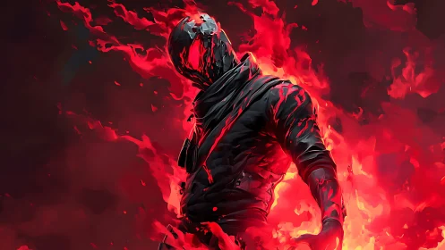 Inferno-wreathed Wraith strides from the crimson blaze.