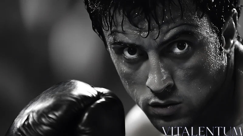 Intense Athlete in Combat Focus