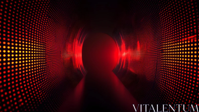 Futuristic Red LED Tunnel with Glowing Light Effects.