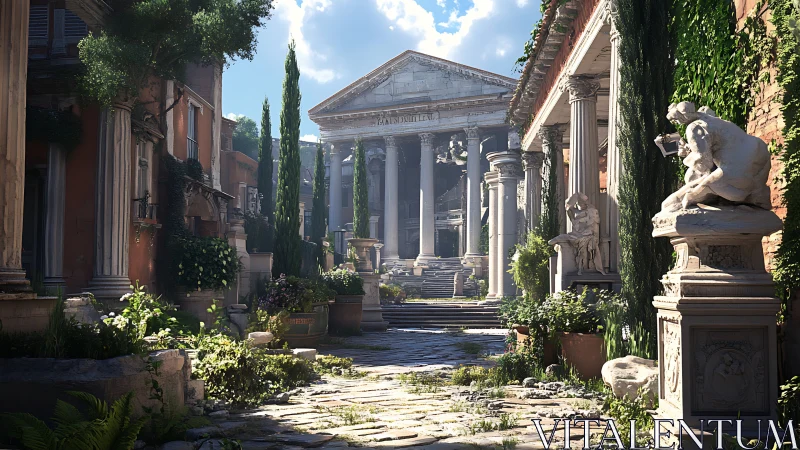 Digital reconstruction of classical courtyard and temple.