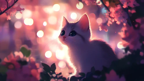 Luminous Whisker Dream: A Feline's Twilight Reverie.