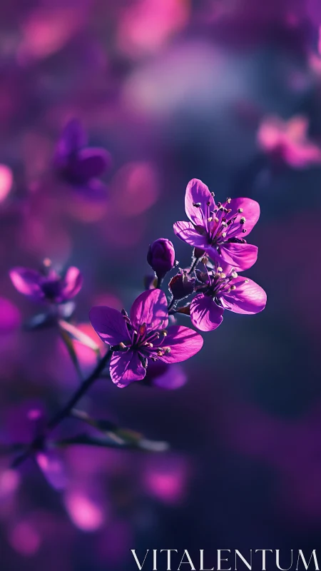 Purple Flowers in Soft Focus Light