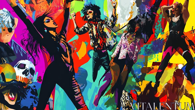 Electric dance floor energy bursts in bold neon colors.