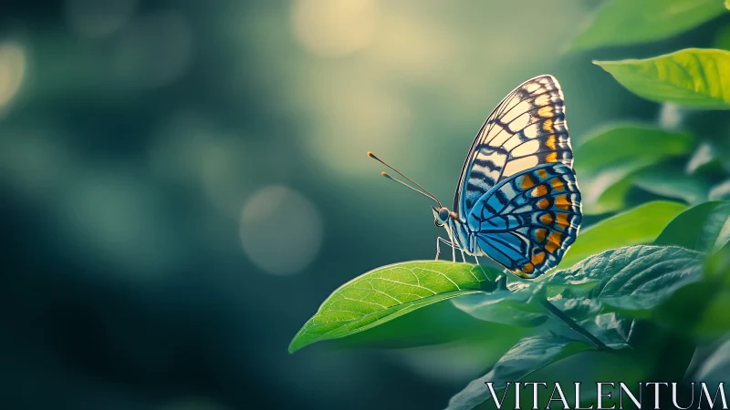 Quiet morning pause with a blue butterfly in soft light.