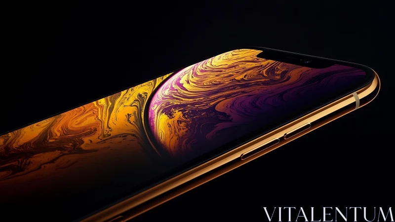 Smartphone Wallpaper with Abstract Gold and Purple Gradient.