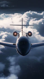 Forward-facing business jet showcases symmetric frontal aerodynamics